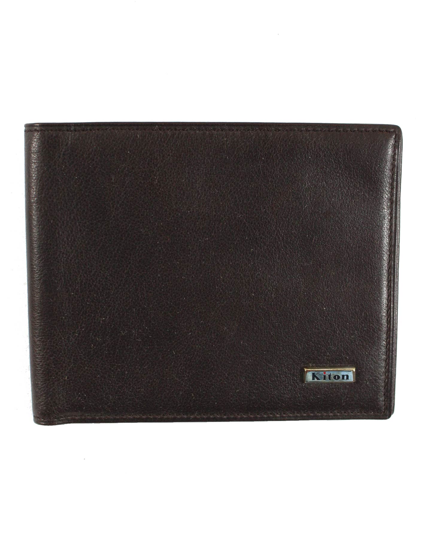 Kiton Wallet - Brown Smooth Leather Men Wallet Bifold