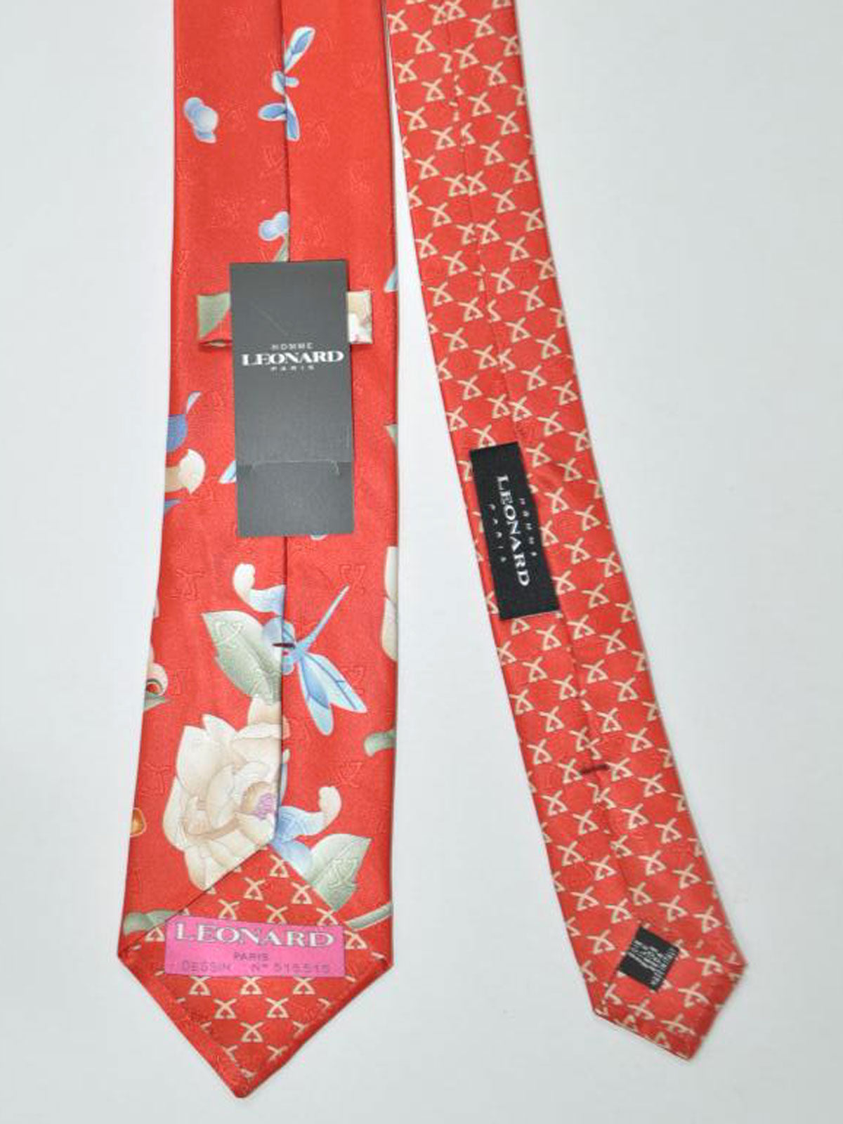 Leonard Paris Dessin men’s suit tie fruit n store flowers