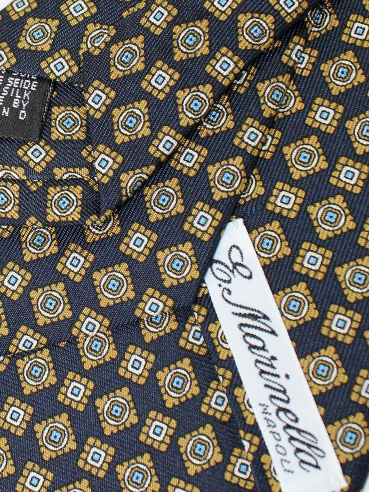 E. Marinella Tie Navy Taupe Blue Geometric Fall / Winter 2020 Collection