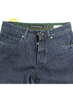 E. Marinella Jeans Dark Blue 32 London Regular Fit Hand Made Denim Jeans SALE