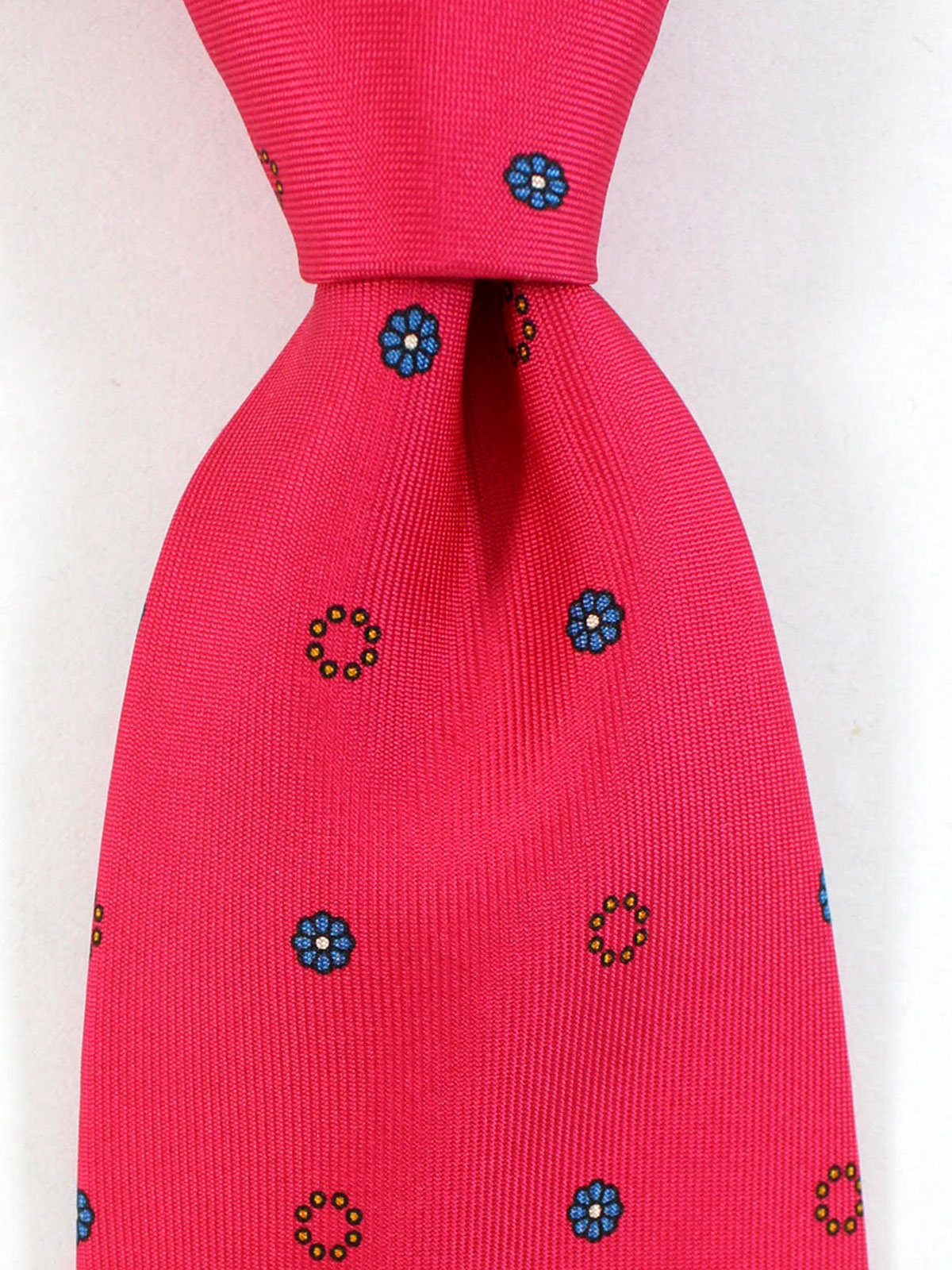 E. Marinella Silk Tie Pink Floral Geometric