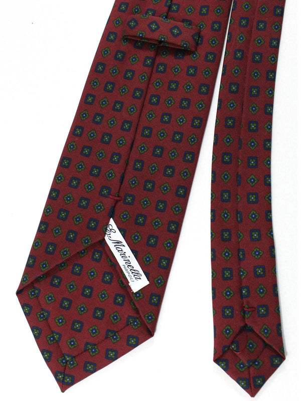 E. Marinella Silk Tie Classic Maroon Geometric Tie Deals