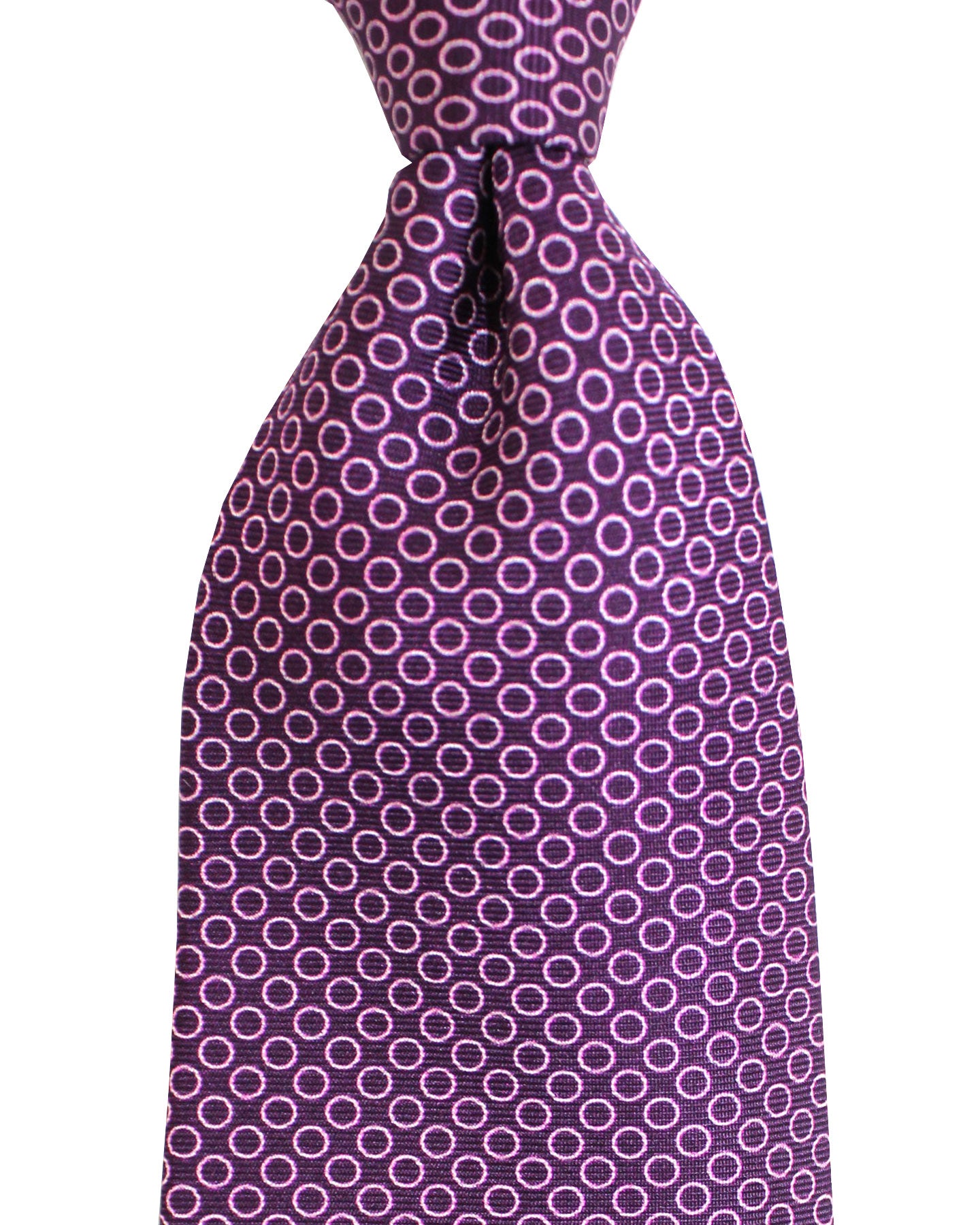 E. Marinella Silk Tie Classic Purple Circles