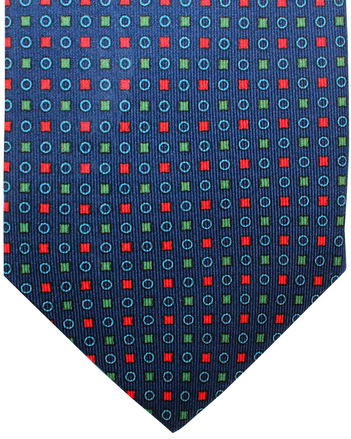 Marinella Silk Tie Classic Navy Green Red Geometric