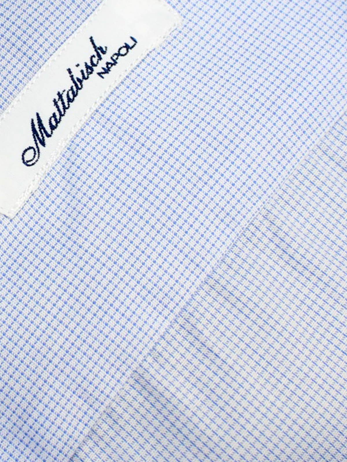 Mattabisch Napoli Shirt White Blue Micro Check