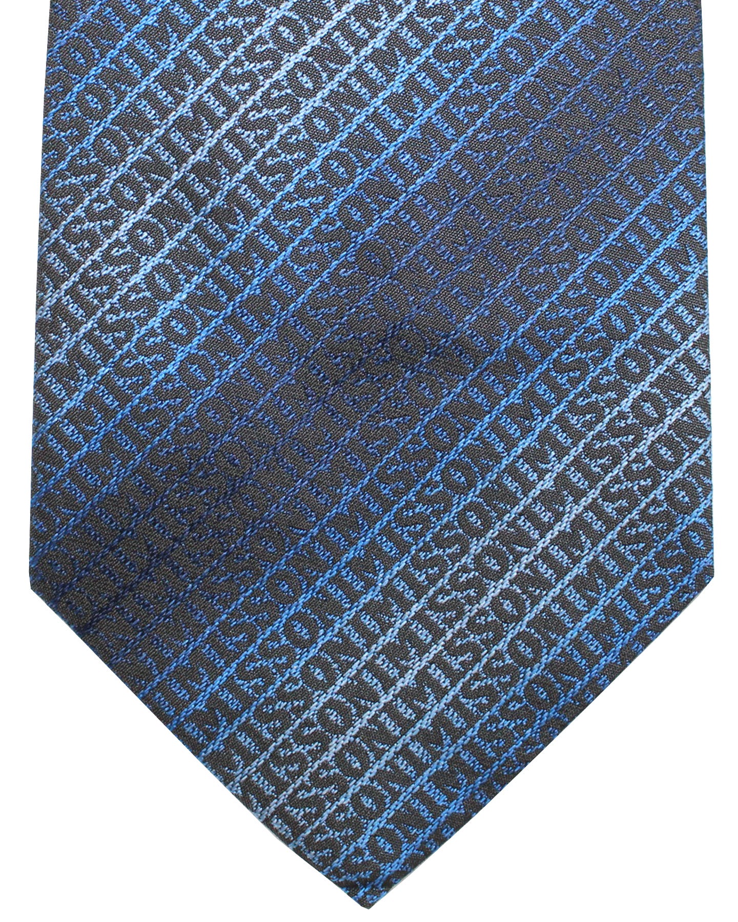 Missoni Tie Blue Logo Stripes Design - Hand Made Italy