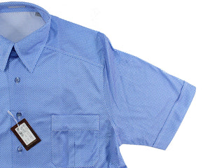 Stefano Ricci Short Sleeve Shirt Royal Blue Pattern