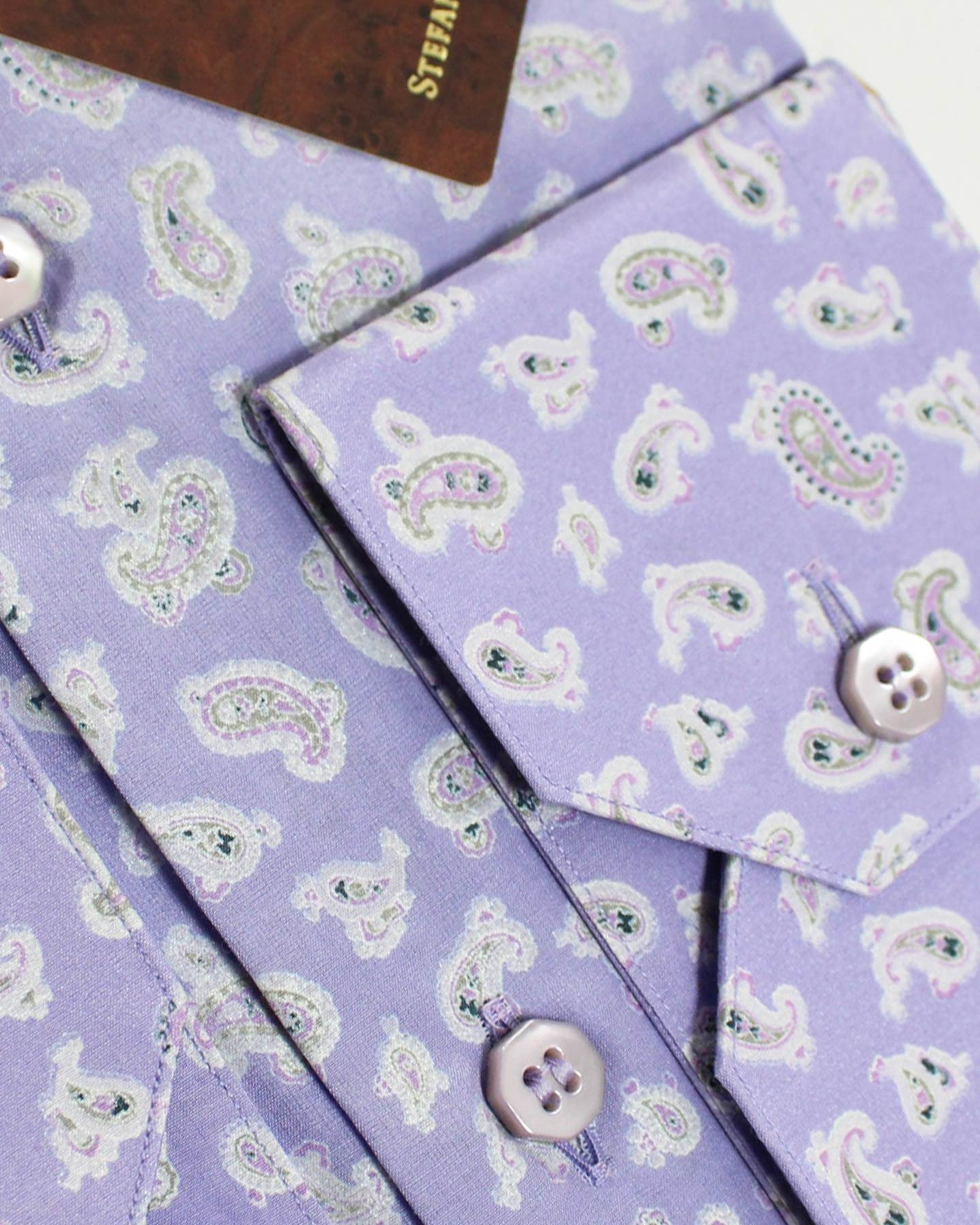 Stefano Ricci Dress Shirt Lilac Paisley Silk Cotton 42 - 16 1/2 SALE - Tie Deals Stefano Ricci Dress Shirt Lilac Paisley Silk Cotton 42 - 16 1/2 SALE - Tie Deals