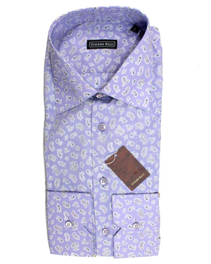Stefano Ricci Dress Shirt Lilac Paisley Silk Cotton