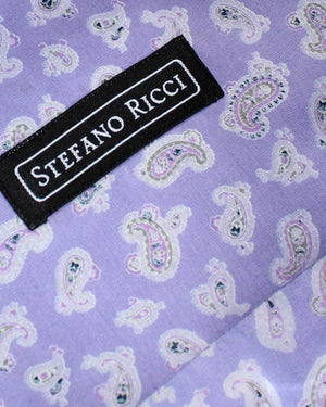 Stefano Ricci Dress Shirt Lilac Paisley Silk Cotton L