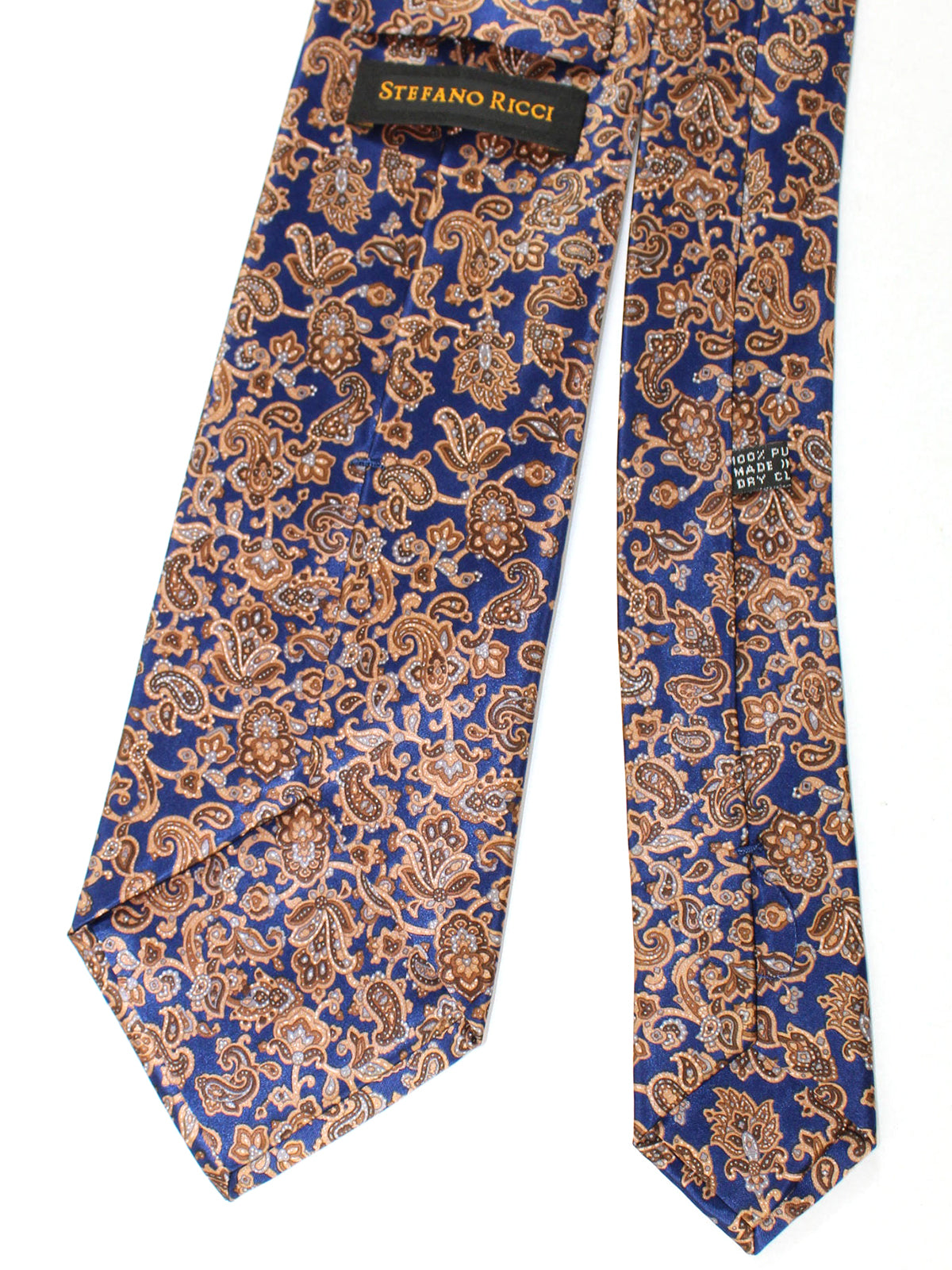 Stefano Ricci Tie Lapis Blue Brown Paisley Design SALE - Tie Deals