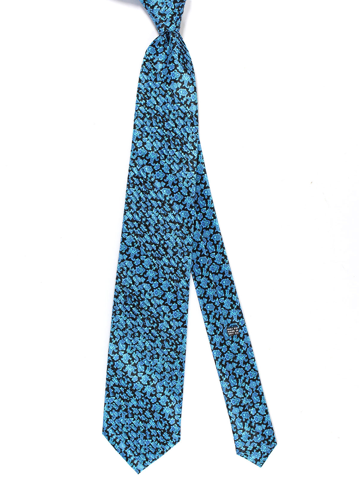 Stefano Ricci Tie Dark Blue Ornamental - Pleated Silk Necktie