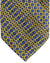 Stefano Ricci Tie Yellow Gold Navy Blue Geometric Design - Pleated Silk