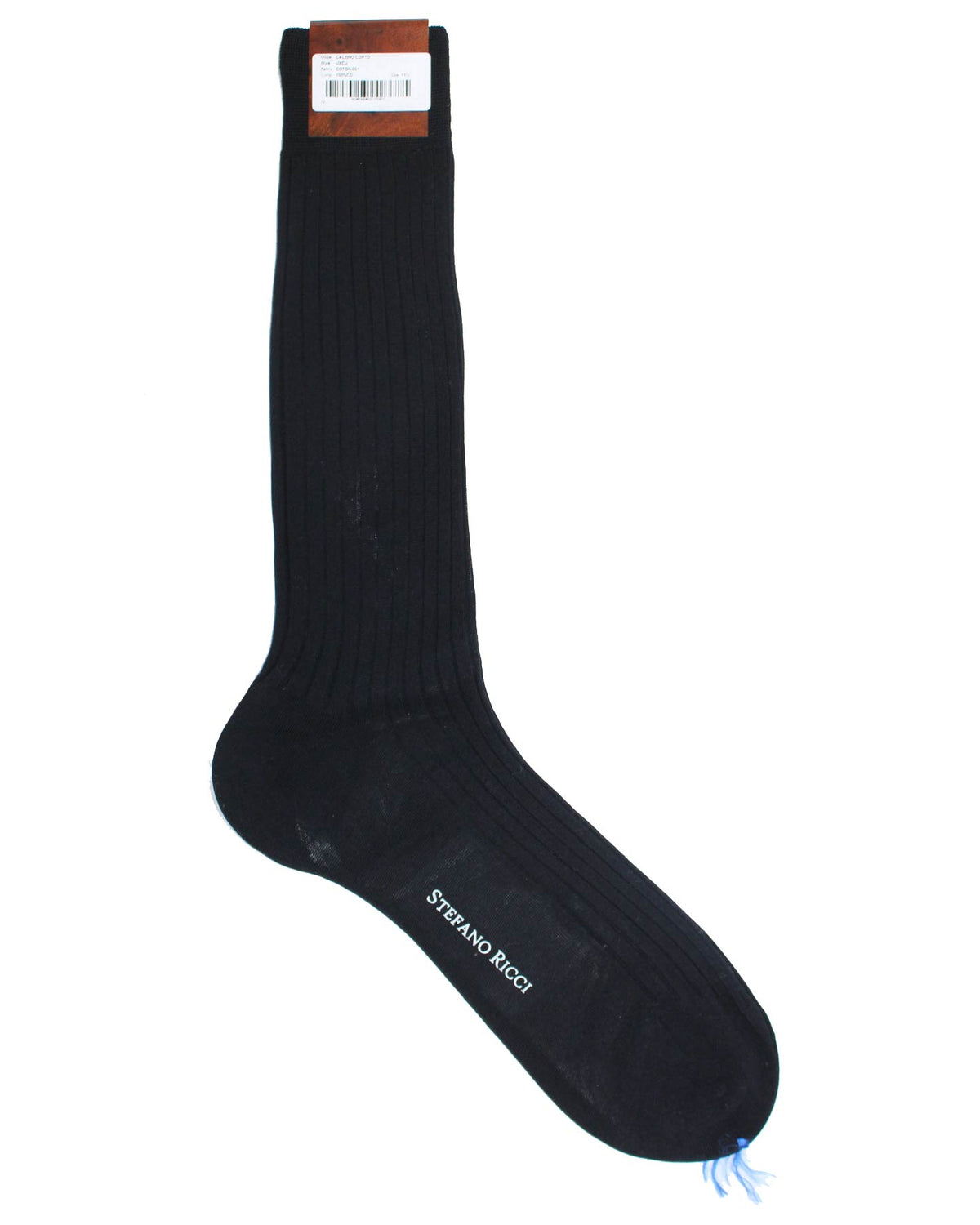 Stefano Ricci Socks Dark Blue Solid Ribbed 