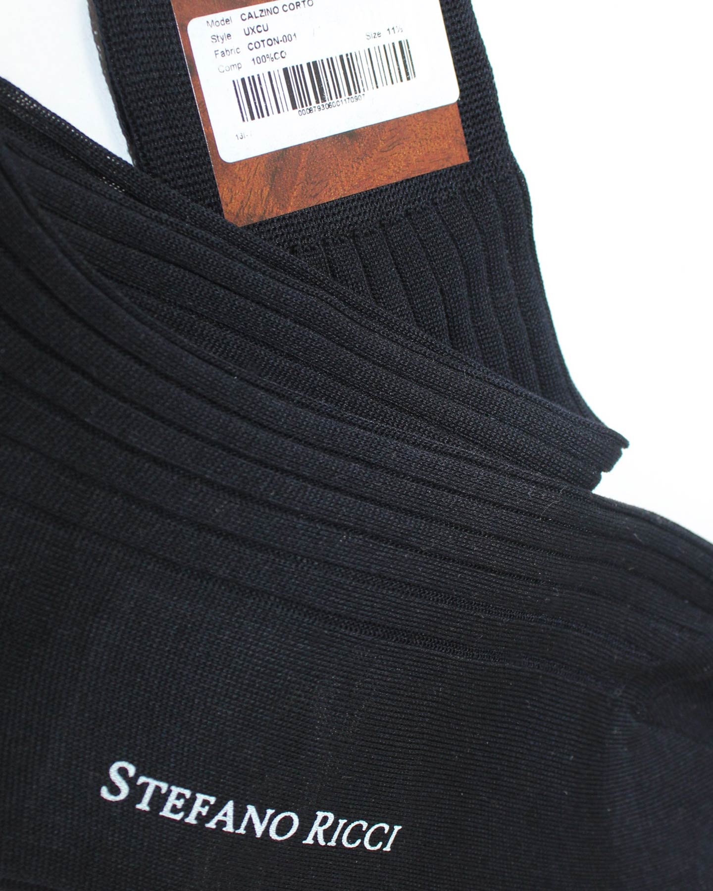 Stefano Ricci Socks Dark Blue Solid Ribbed 