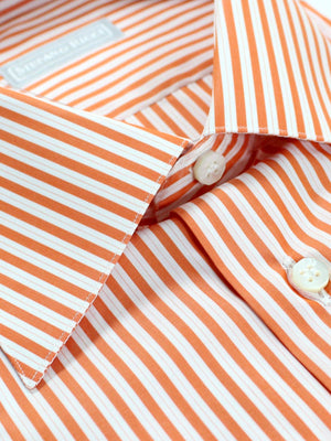 Stefano Ricci Dress Shirt White Orange Stripes 