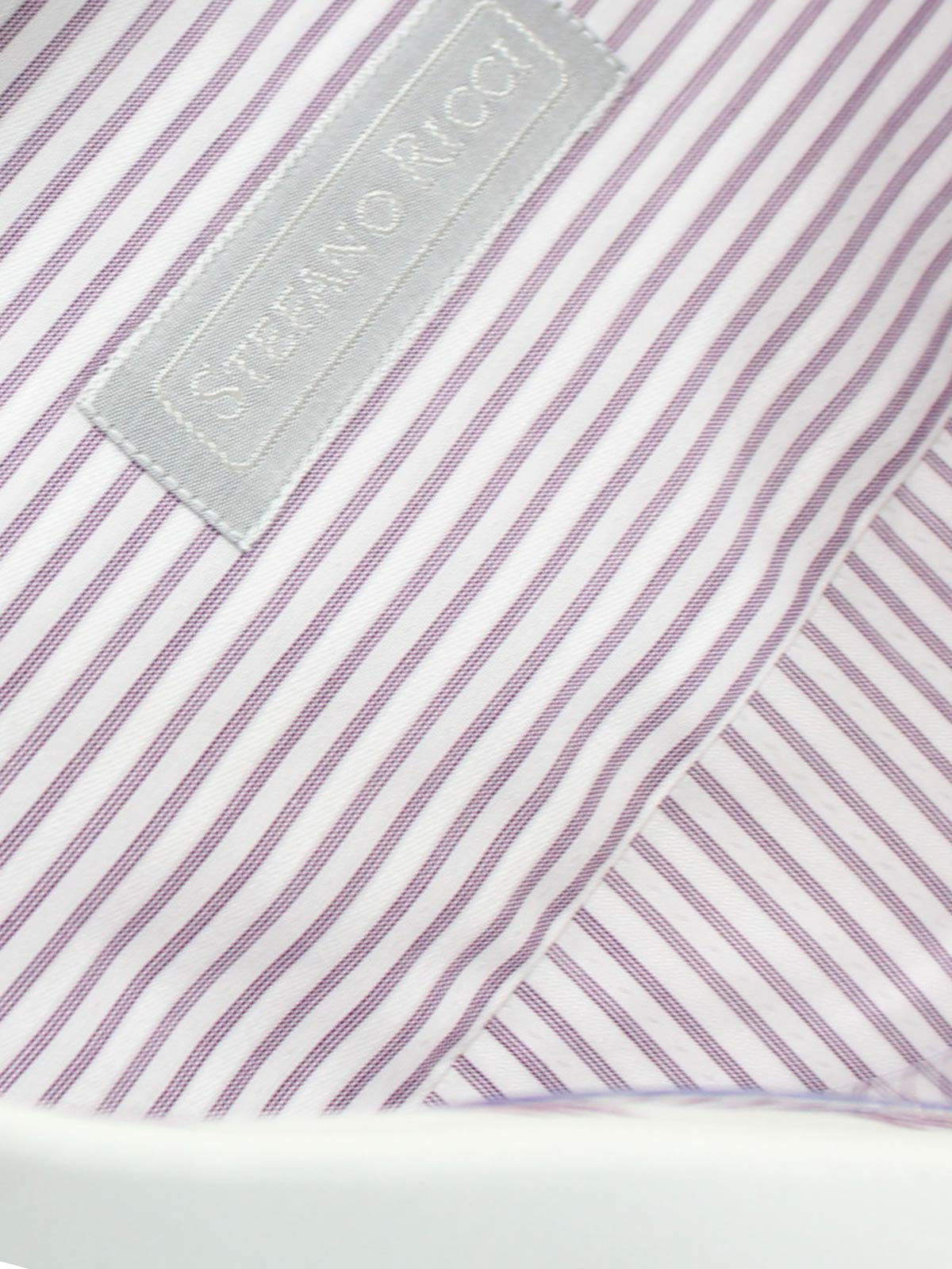 Purple and White Bengal Stripe Twill Shirt