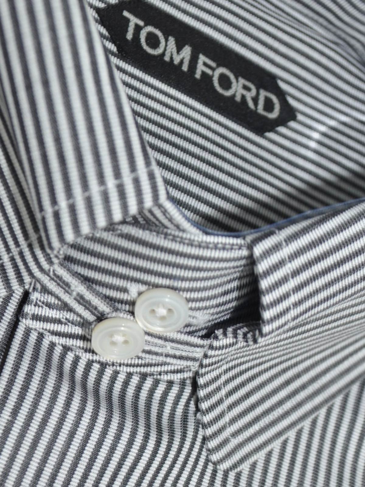 Tom Ford Dress Shirt White Black Stripes