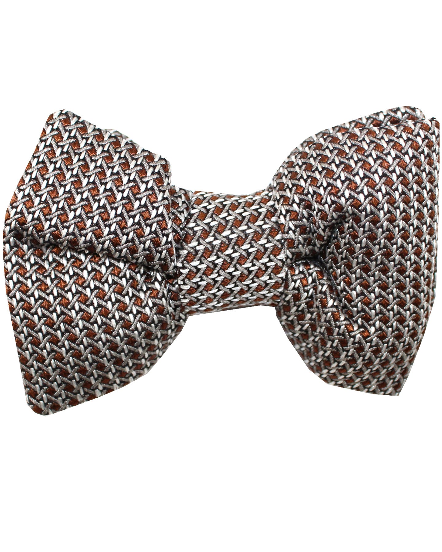 Tom Ford Silk Bow Tie Brown Gray Geometric