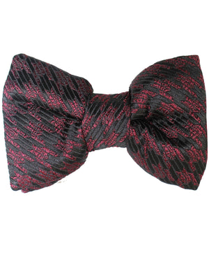 Tom Ford Silk Bow Tie Maroon Black Houndstooth