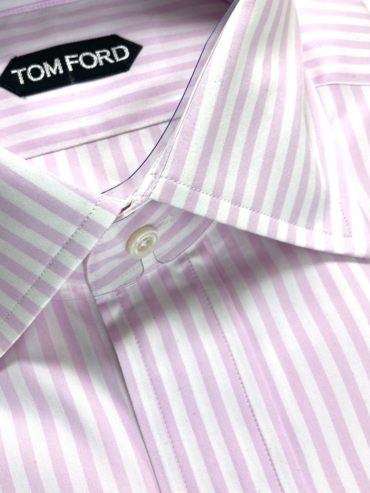 Tom Ford Dress Shirt Pink Stripes Modern Fit 39 - 15 1/2