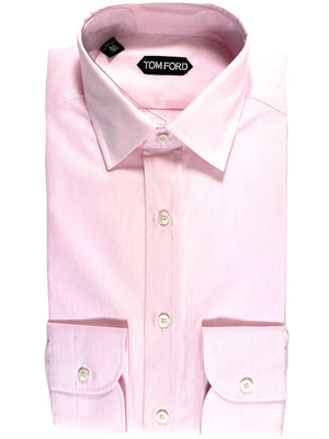 Tom Ford Dress Shirt Pink Grosgrain Modern Fit 39 - 15 1/2
