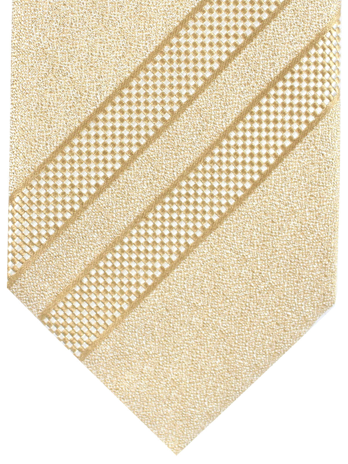 White Striped Metallic Gold Tie