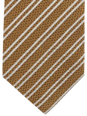 Tom Ford Tie Olive Silver Stripes Design