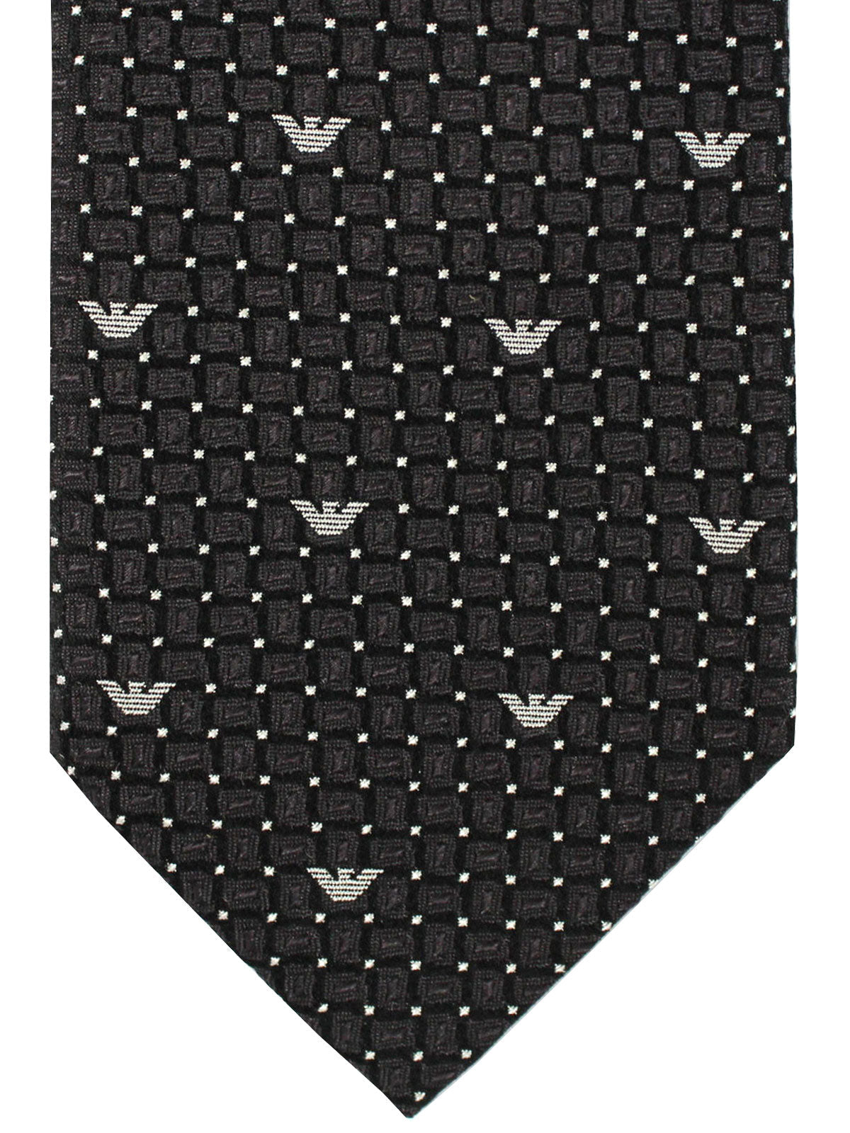 Armani Tie Gray Black Silver Logos
