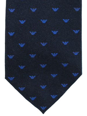 Armani Tie Dark Navy Royal Blue Logo