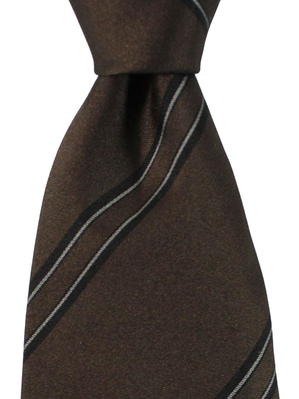 Cravate Tom Ford 100% Soie - Rayures Marron/Noir - Fabriquée En Italie - Neuve Avec Étiquettes (NWT)