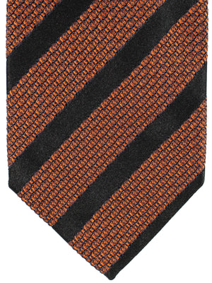 Tom Ford Tie Black Rust Brown Stripes