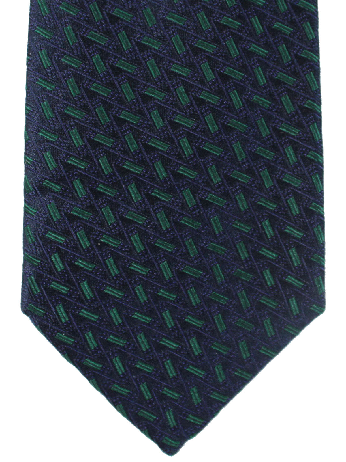 Armani Silk Tie Dark Blue Green Geometric