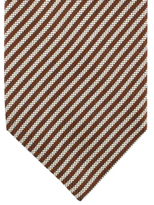 Tom Ford Tie Silver Brown Stripes
