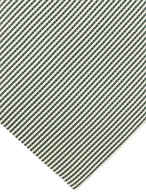 Tom Ford Silk Tie Dark Green Silver Stripes - Wide Necktie