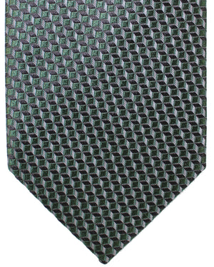 Tom Ford Silk Tie Black Gray Green Geometric