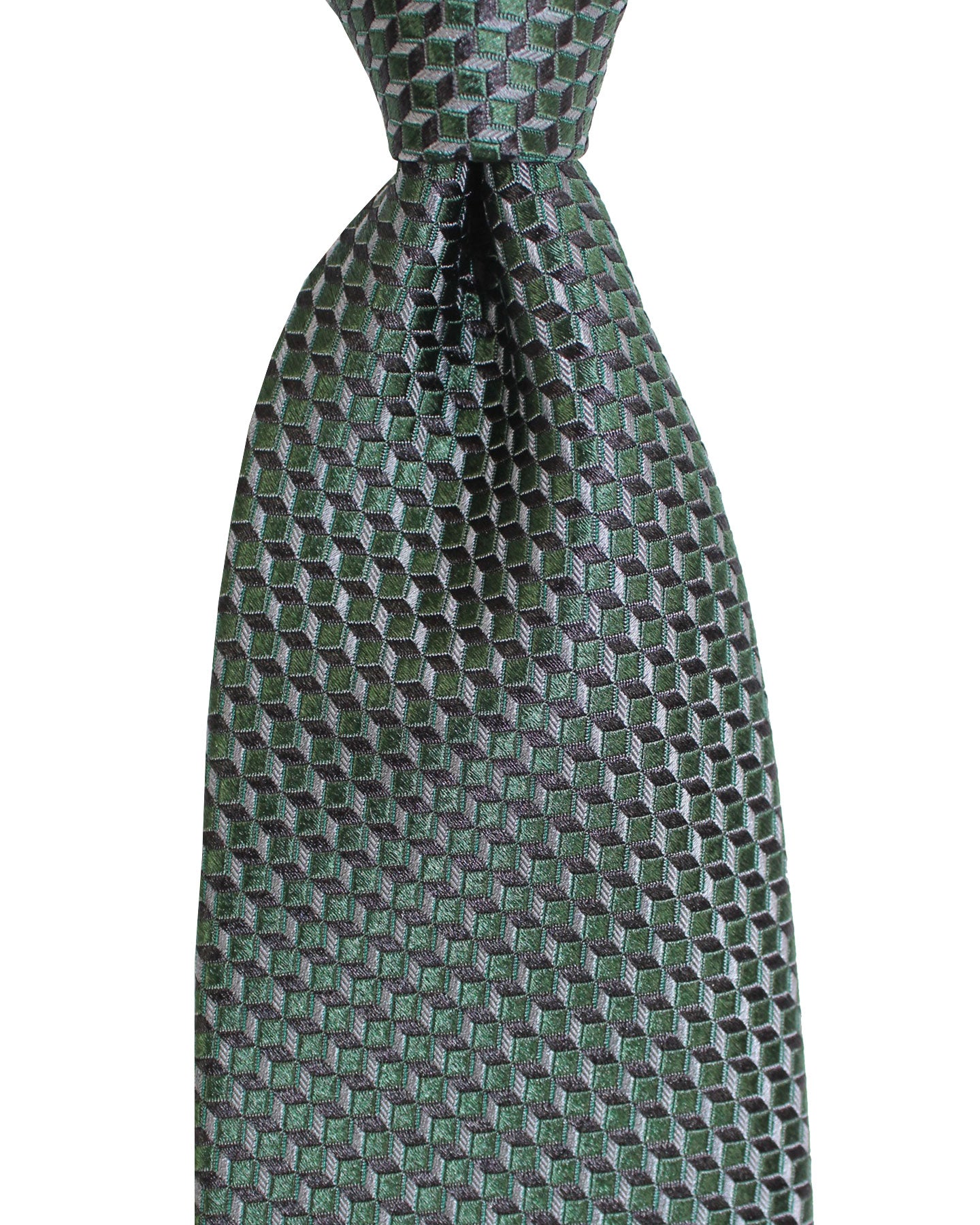 Tom Ford Silk Tie Black Gray Green Geometric