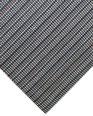 Tom Ford Silk Tie Dark Blue Silver Stripes - Wide Necktie