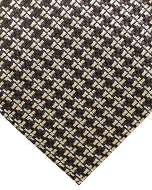 Tom Ford Silk Tie Black Brown Silver Houndstooth - Wide Necktie