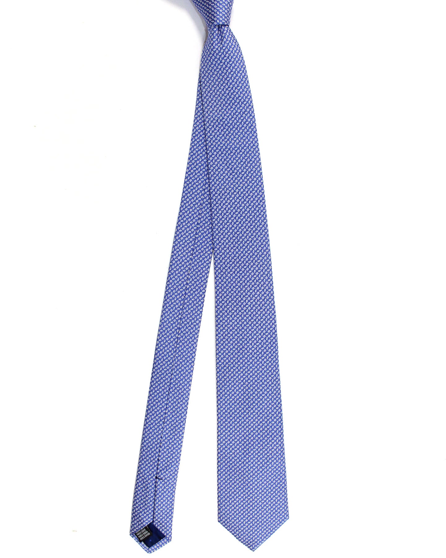 Ungaro Silk Tie Royal Blue Geometric - Narrow Cut Designer Necktie