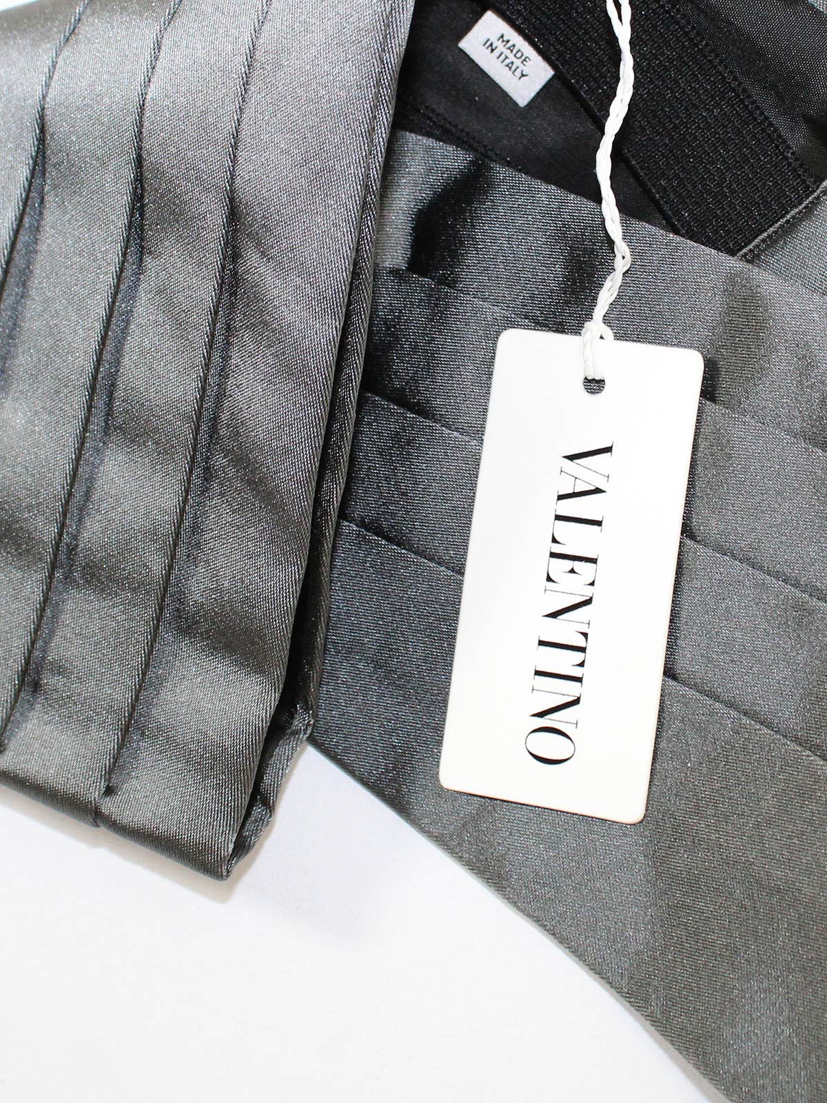 Valentino Cummerbund Solid Charcoal Gray FINAL SALE