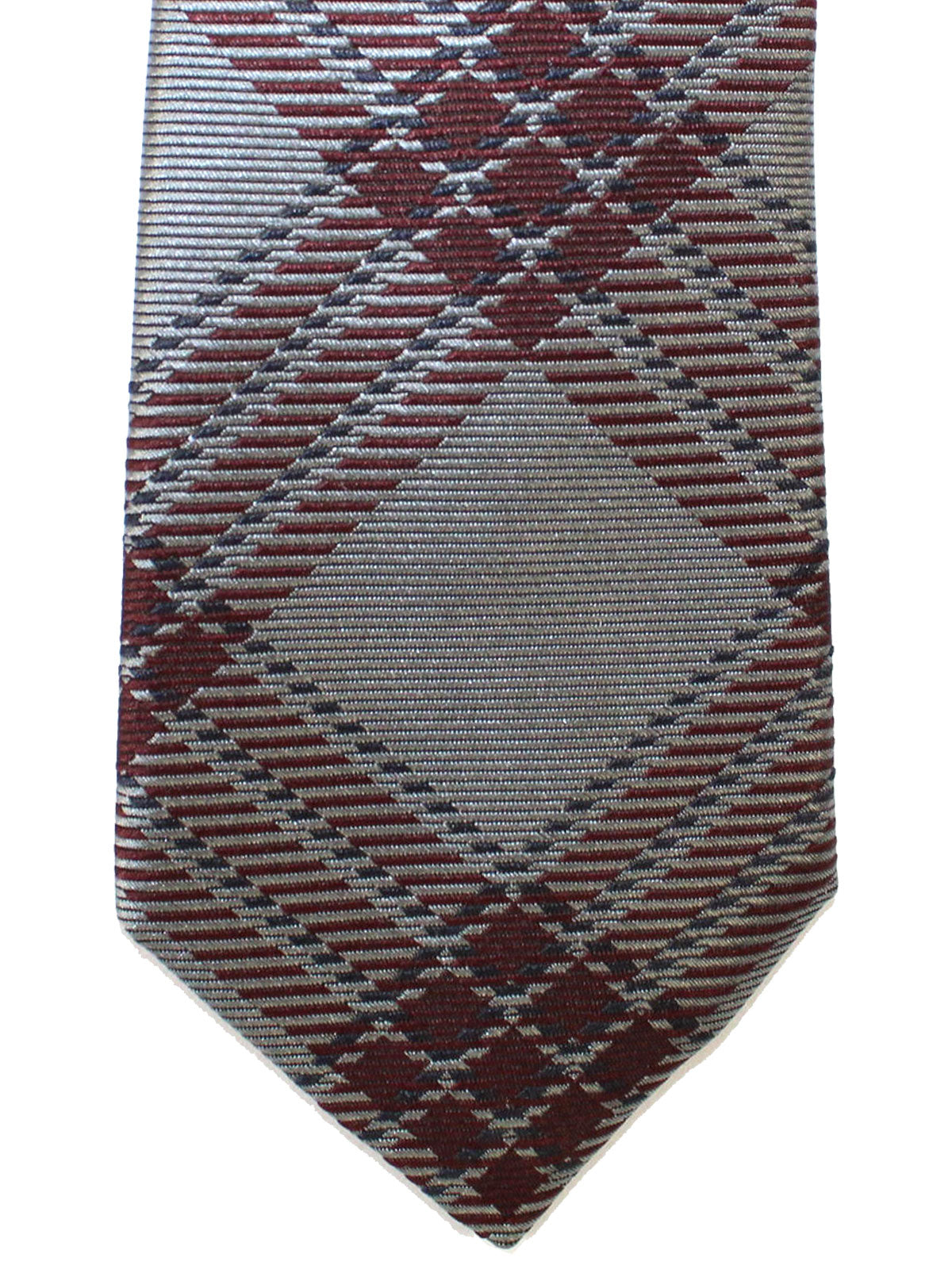 Valentino Skinny Tie - Gray Brown Glen check Design