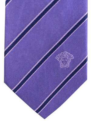 Versace Silk Tie Purple Stripes