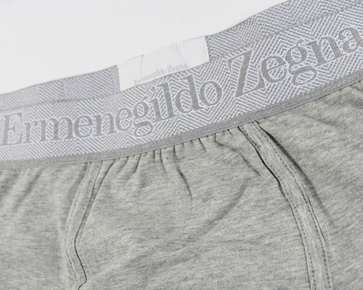 Ermenegildo Zegna Boxer Briefs Gray Men Underwear 2 Pack Stretch Cotton S SALE