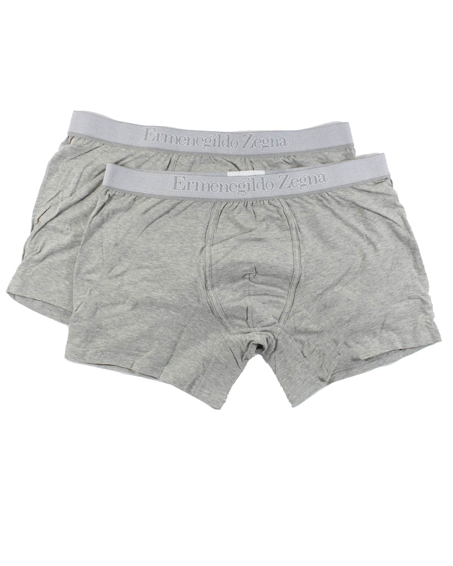 Ermenegildo Zegna Boxer Briefs Gray Men Underwear 2 Pack Stretch Cotton S