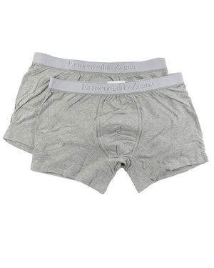 Ermenegildo Zegna Boxer Briefs Gray Men Underwear 2 Pack Stretch Cotton L