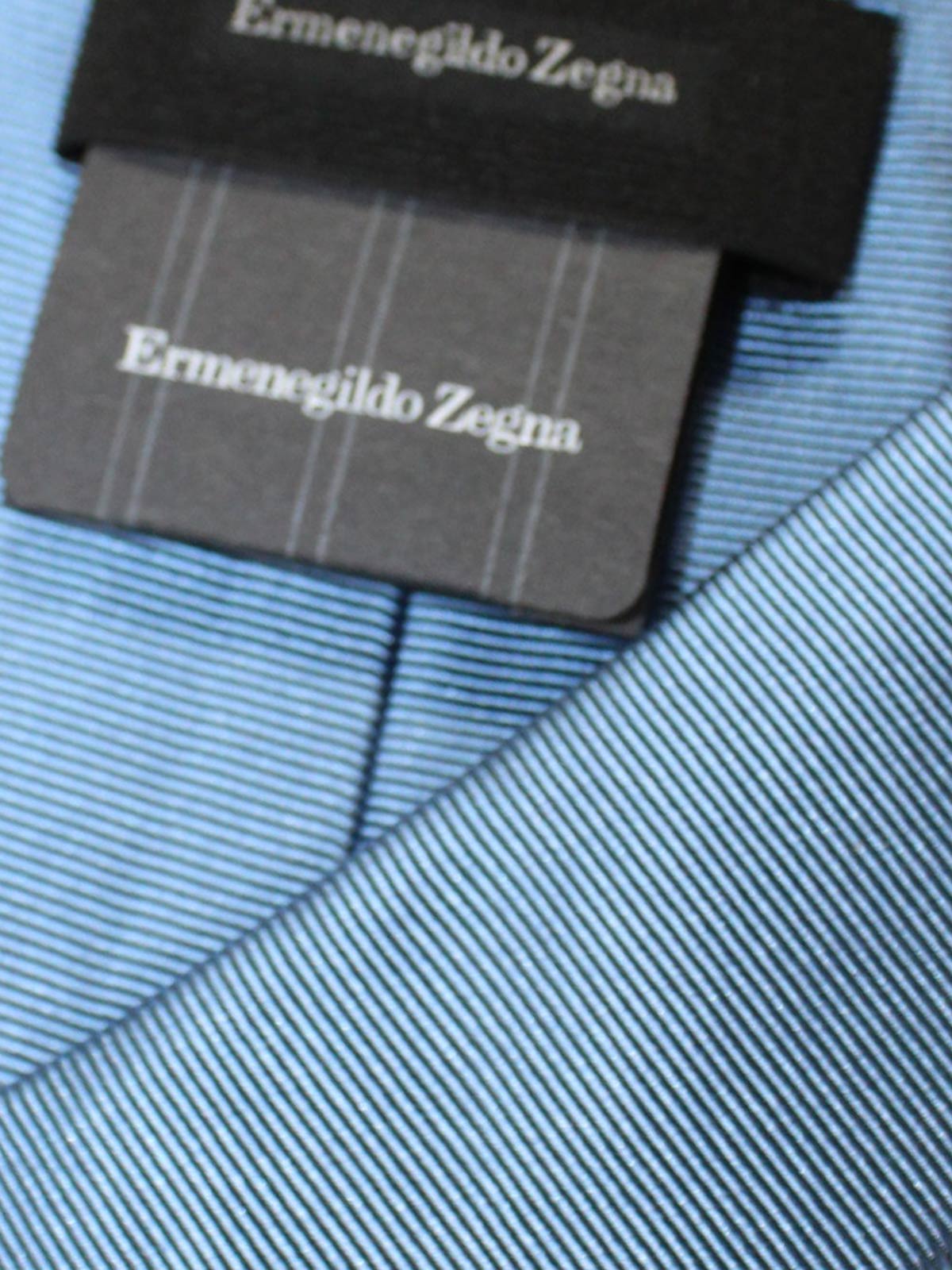 Ermenegildo Zegna Tie Blue Grosgrain Design