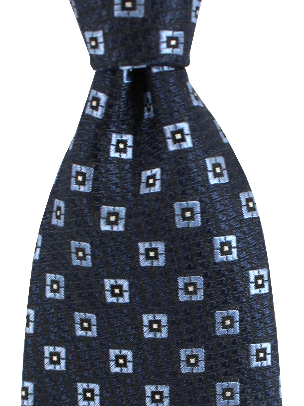 Ermenegildo Zegna Silk Necktie Navy Blue Geometric