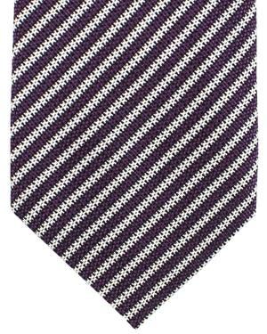 Ermenegildo Zegna Tie Purple Silver Stripes