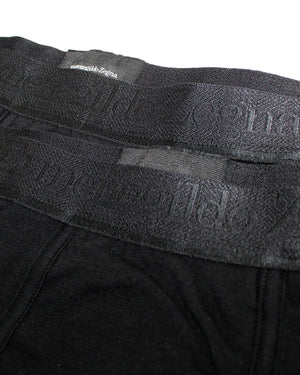Ermenegildo Zegna Boxer Briefs Black Men Underwear 2 Pack Stretch Cotton S